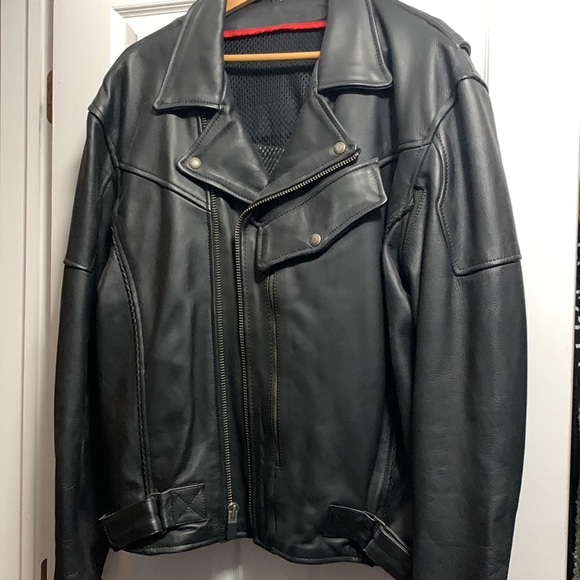 Mens Leather Motorcycle Jacket - Picture 2 of 3